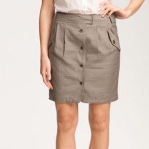 Anne Klein Linen Cotton Blend Olive Skirt